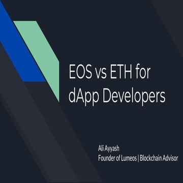 EOS vs Ethereum for Decentralized App Developers