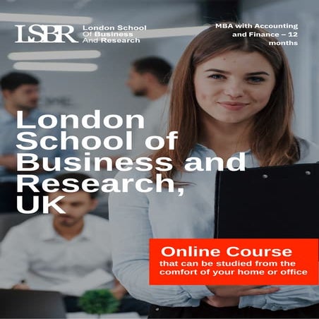 MBA with Accounting and Finance – 12 months - Delivered Online by LSBR,UK