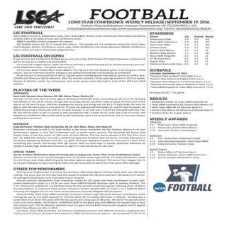 LSC Football Weekly Release (09/19/16)