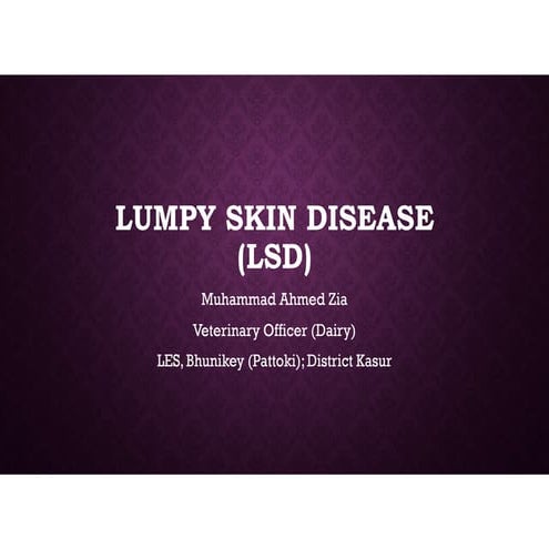 THERAPEUTIC UPDATE ON LUMPY SKIN DISEASE BY DR N B SHRIDHAR Professor ...