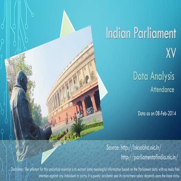 Lok Sabha - Indian Parliament XV Data Analysis - Attendance
