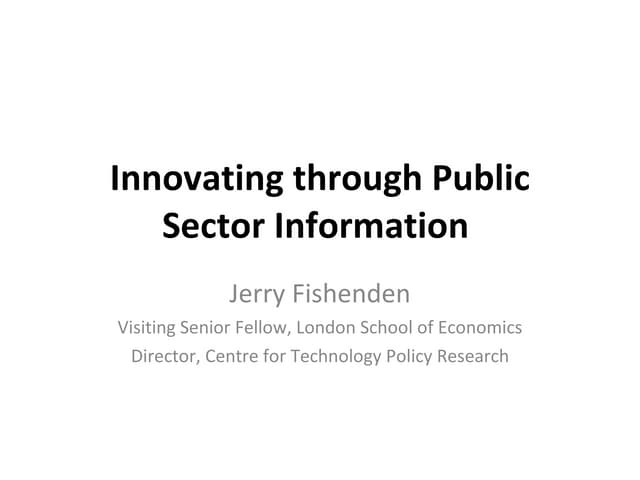 Innovating through public sector information
