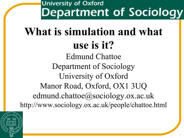 What is simulation and what use is it?
