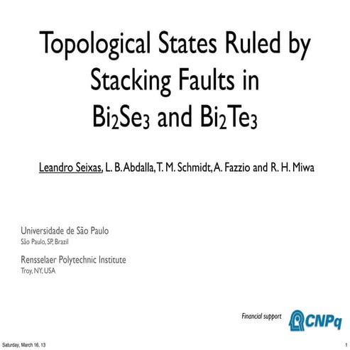Topological States Ruled by Stacking Faults in Bi2Se3 and Bi2Te3