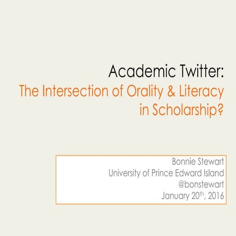 Academic Twitter: The intersection of orality & literacy in scholarship?