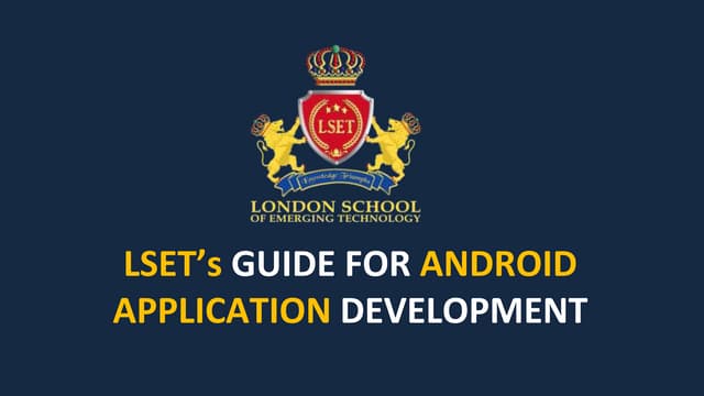 Lset's guide for android application development