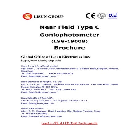 Near Field Moving Detector Goniophotometer