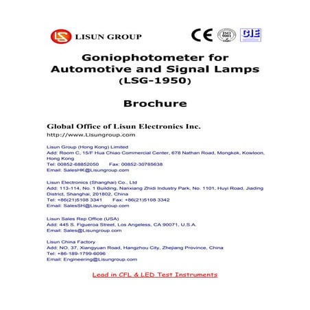 High Precision Goniophotometer for Automotive and Traffic Signal Lamps