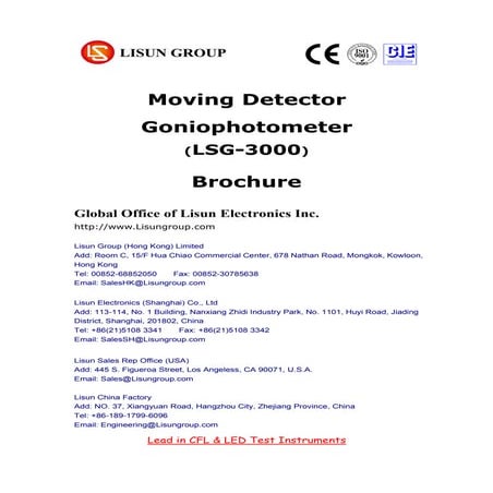 Moving Detector Goniophotometer