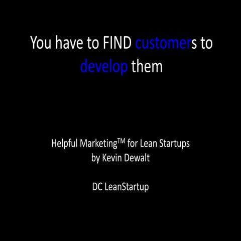 Helpful Marketing at DC Lean Startup