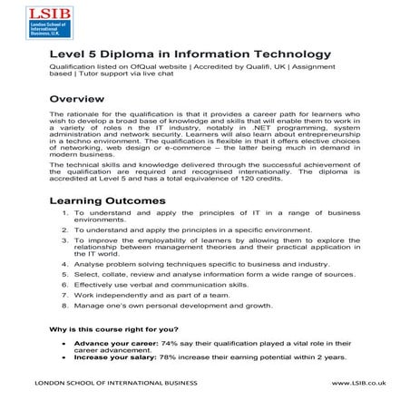 Level 5 Diploma in Information Technology