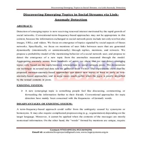 discovering emerging topics in social