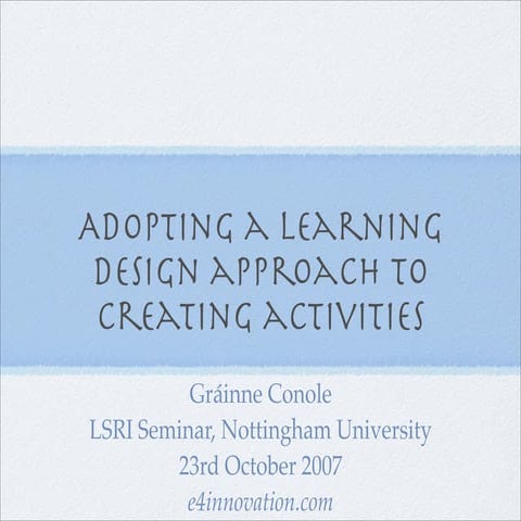 LSRI Seminar Nottingham