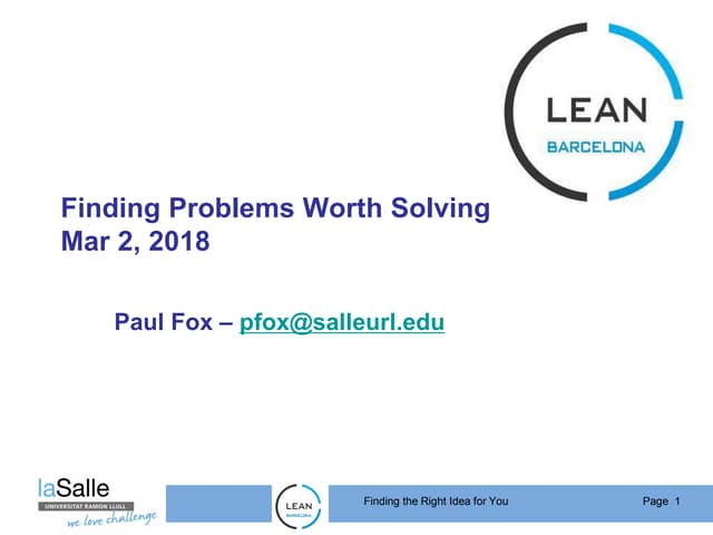 Finding Problems Worth Solving 