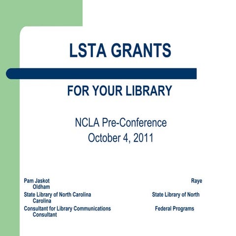 Lsta grants for your library