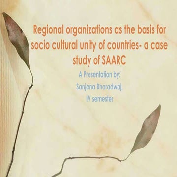 Regional organizations as the basis for socio cultural unity of countries- a ...