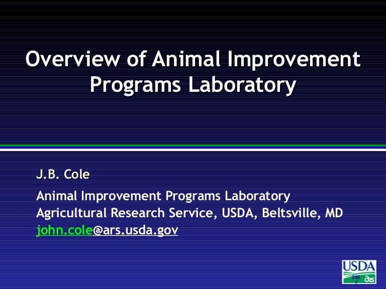 Overview of Animal Improvement Programs Laboratory