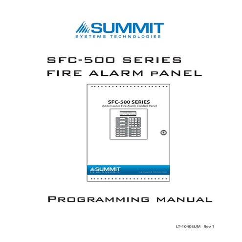 Lt 1040 sum sfc-500 series fire alarm panel