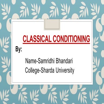CLASSICAL CONDITIONING