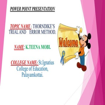 THORNDIKE'S TRAIL AND ERROR METHOD