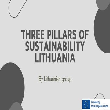 LT Three Pillars of Sustainability - Erasmus+ Presentation | PDF