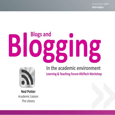 Blogging in the Academic Environment 