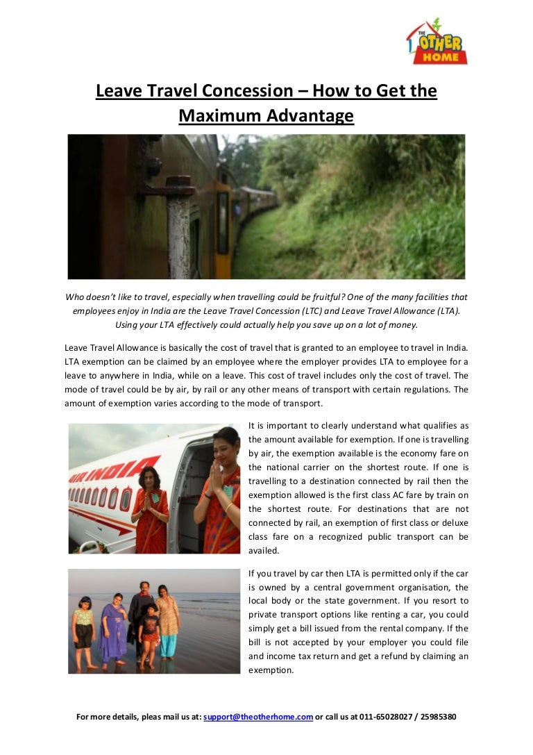 Leave Travel Concession How to Get the Maximum Advantage