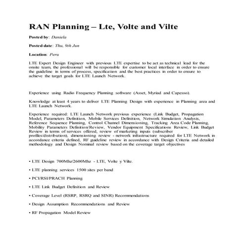 LTE Planning Basic | PPTX