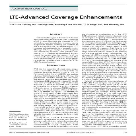 Lte advanced coverage enhancements