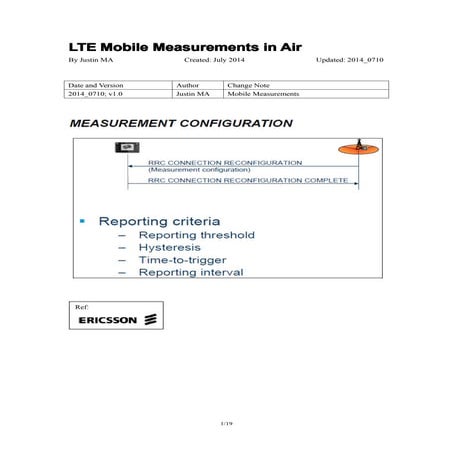 LTE Mobile Measurements in Air/eUu interface