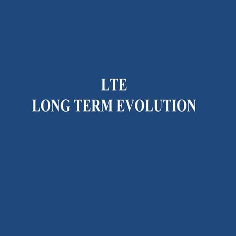 EC8004 WIRELESS NETWORKS UNIT 5 - LTE 