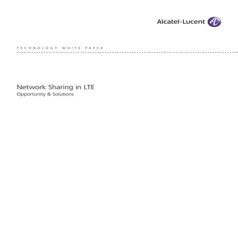 Lte network sharing