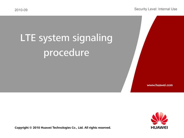 Lte system signaling procedures