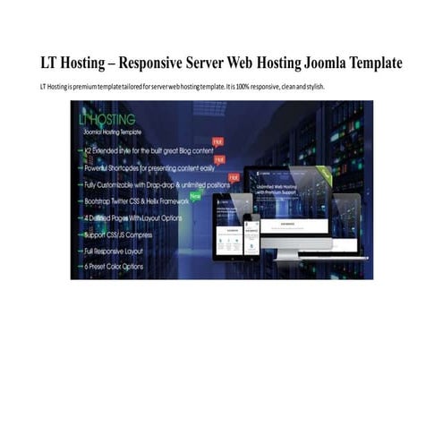 Lt hosting responsive server web hosting joomla template