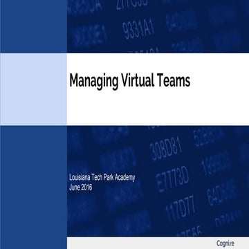 Managing Virtual Teams