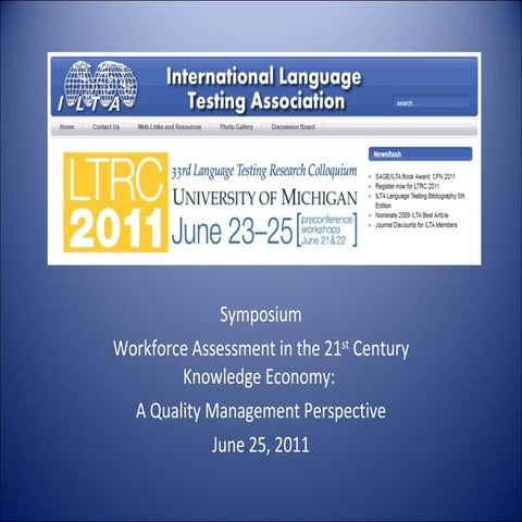 Assessment Issues in Workplace ESL Instructional Programs