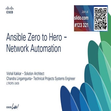 Ansible zero to hero Cisco Network automation | PDF