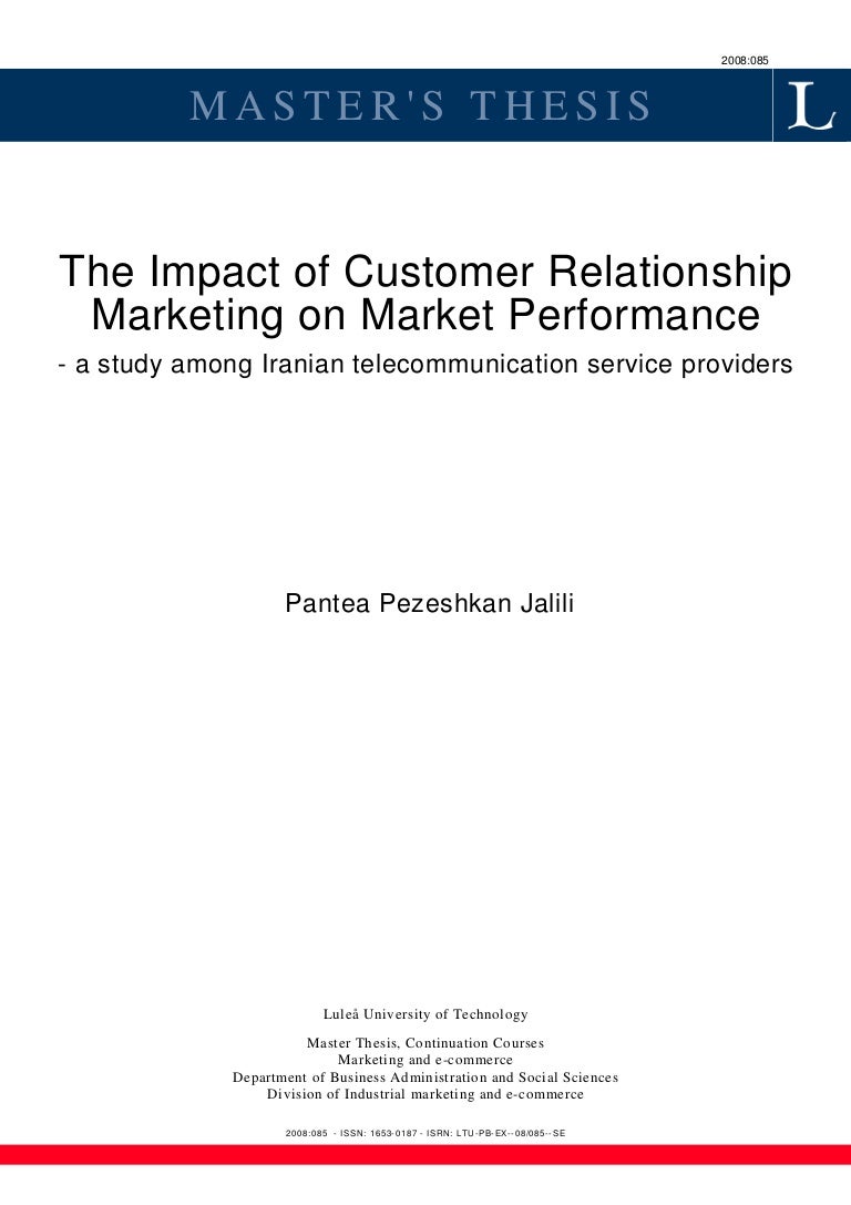 thesis on marketing performance