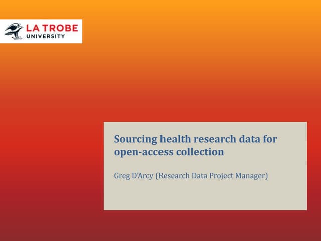 Sourcing health data for open-acces...