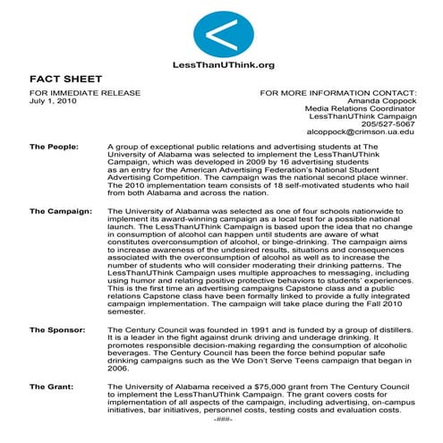Ltut Fact Sheet