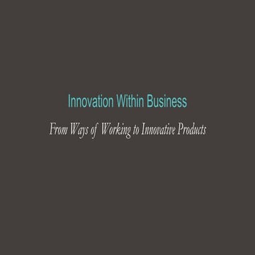 London Tech Week - Innovation within Business