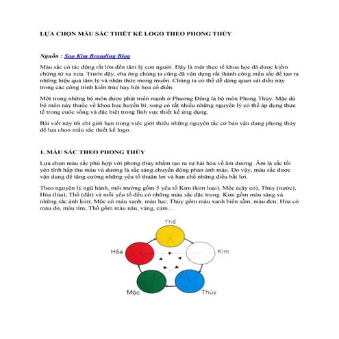 Lựa chọn màu sắc thiết kế logo theo phong thủy