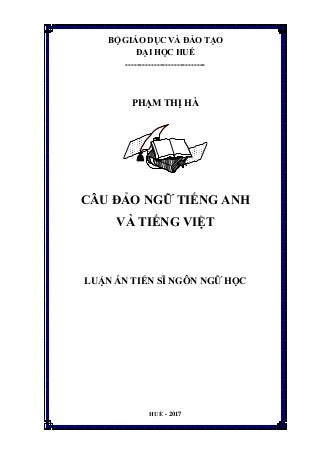 Luận án: Câu đảo ngữ tiếng Anh và tiếng Việt, HAY