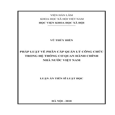 Pháp luật về phân cấp quản lý công chức trong cơ quan hành chính - Gửi miễn p...