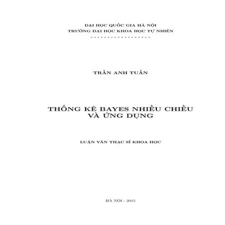 Luận văn: Thống kê Bayes nhiều chiều và ứng dụng của nó, 9đ