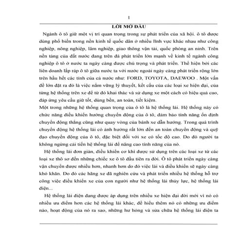 Đề tài: Nghiên cứu chung hệ thống lái trợ lực điện trên Toyota