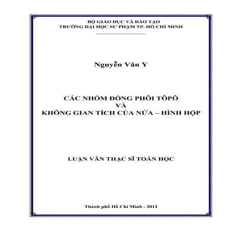 Nhóm đồng phôi tôpô và không gian tích của nửa – Hình hộp, 9đ
