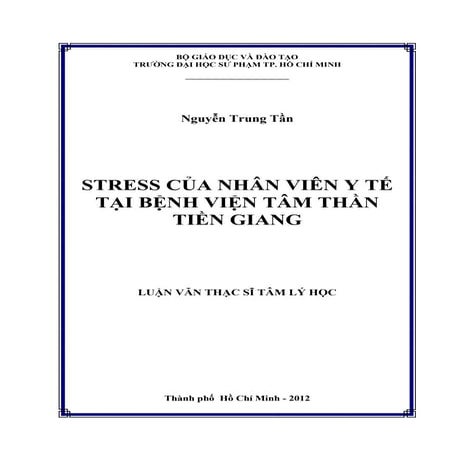 Luận văn: Giải pháp giảm thiểu stress cho nhân viên y tế, HAY