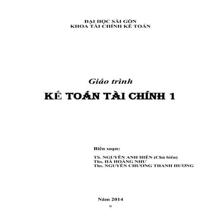 Giáo trình: Kế toán tài chính 1, HOT