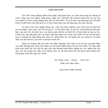 Đề tài: Thiết kế và tính toán ly hợp xe tải, HAY, 9đ